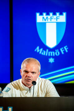 Malmö FFs huvudtränare Gaute Helstrup på en