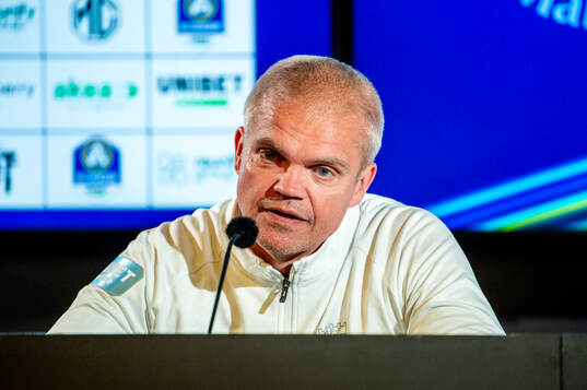 Malmö FFs huvudtränare Gaute Helstrup på en