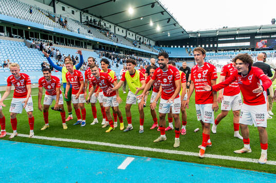 Degerfors spelare jublar