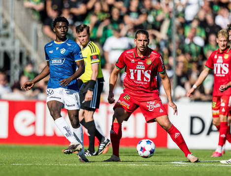 Halmstads Koudou Marvin Axel Illary och GAISs Nikola Vasic