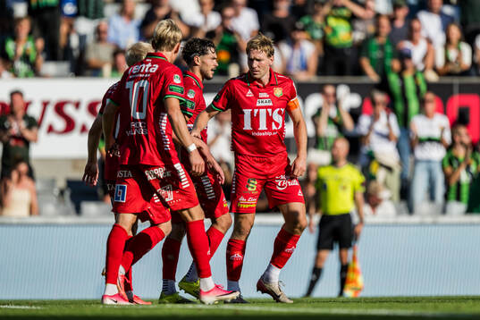GAIS William Milovanovic och Oskar Ågren jublar