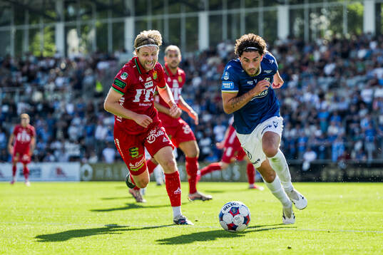 GAISs Oscar Pettersson och Halmstads Rocco Ascone