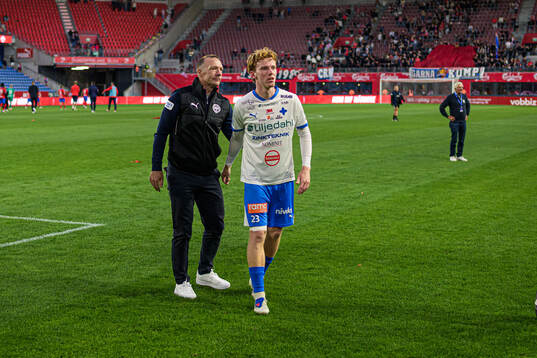 IFK Värnamos tränare Kim Bergstrand och Logi Hrafn
