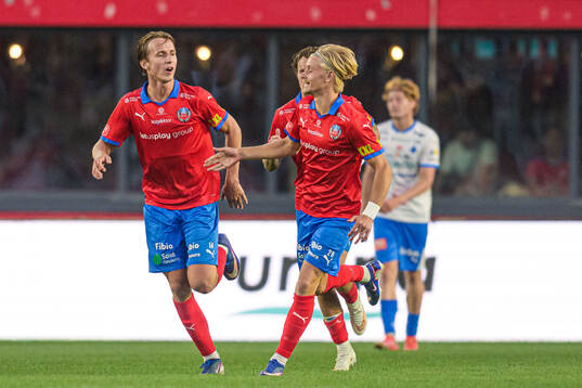 Helsingborgs Lukas Kjellnäs jublar