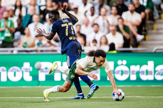 Debohi Dieudonne Gaucho of Rakow and Amin Boudri of Hammarby