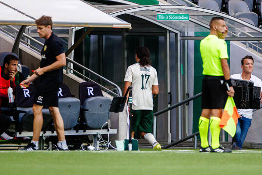 Amin Boudri of Hammarby receives a red card
