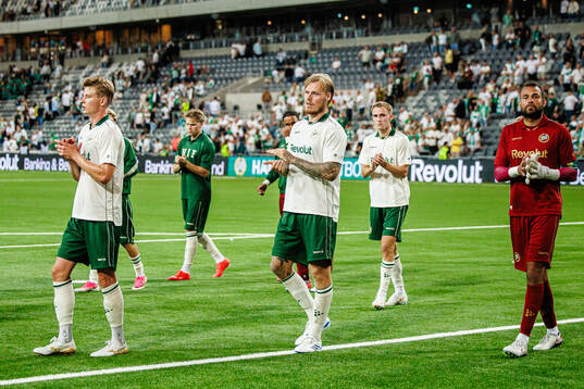 Frederik Winther, Victor Eriksson and goalkeeper Warner