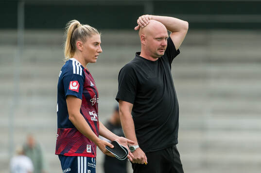 Rosengårds Remy Siemsen och tränare Joel Kjetselberg