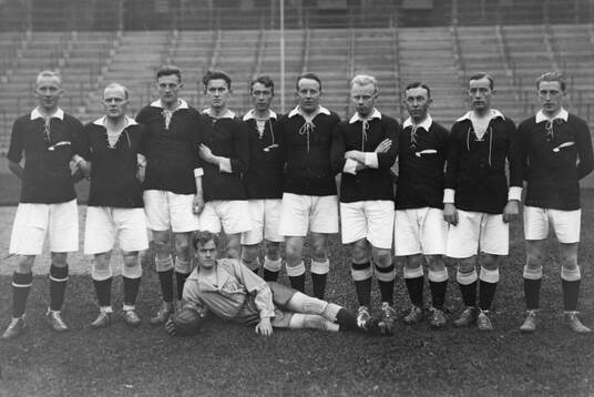 Fotboll, Norges journalistlag mot Sverige. 1928. Editors