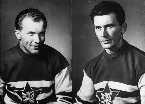 Tjeckien, Ishockey, porträtt Bronislav Danda och Miroslav