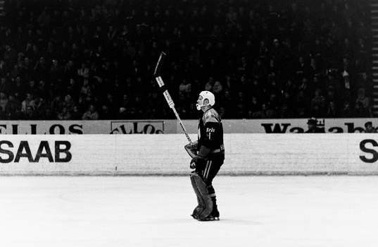 Brynäs målvakt ute på isen