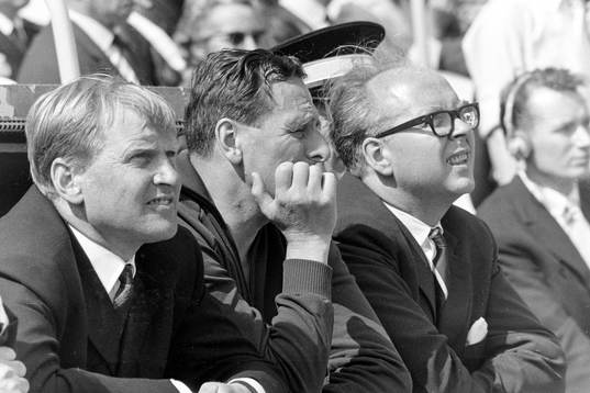 Sveriges förbundskapten Orvar Bergmark och Georg Ericson