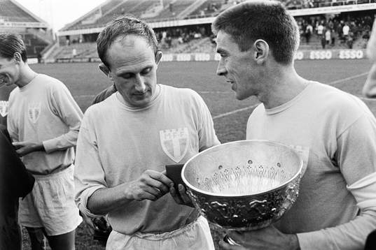 Ingvar Svahn och Anders Svensson, Malmö FF med von Rosens