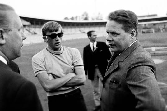 Gösta Sandberg på matchen