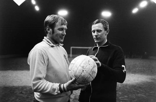 Orvar Bergmark, förbundskapten och Björn Nordqvist