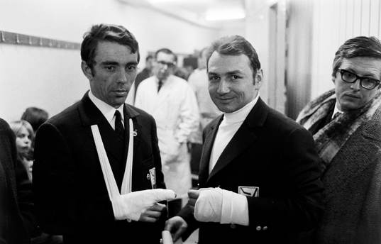 Jan Suchy och Jaroslav Jifik Tjeckoslovakien skadad i
