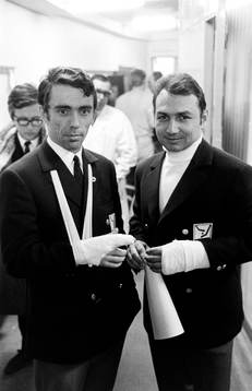 Jan Suchy och Jaroslav Jifik Tjeckoslovakien skadad i