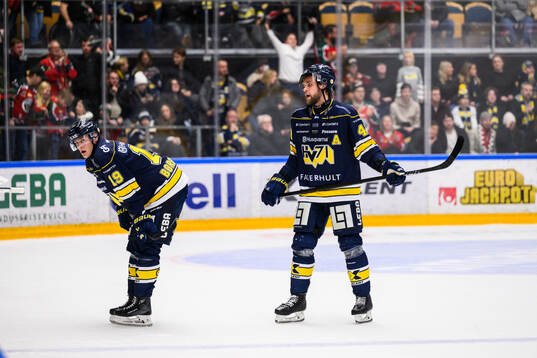HV71s Henrik Borgström och Joona Luoto deppar