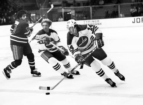 Phil Esposito, Bobby Hull och Ulf "Lill-Pröjsarn" Nilsson,