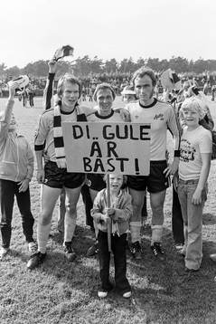 Mjällbys målskyttar Anders Thörnberg, Bo Andersson och