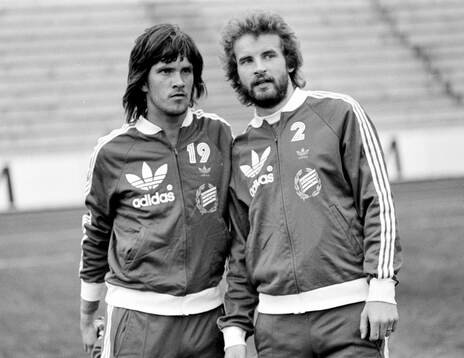 Hammarbys Klas Johansson och Mats Werner vid uppvärmningen