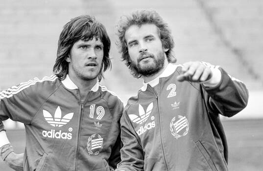 Hammarbys Klas Johansson och Mats Werner vid uppvärmningen