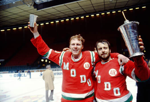 Lagkapten Roger Lindström och Sune Ödling, målvakt