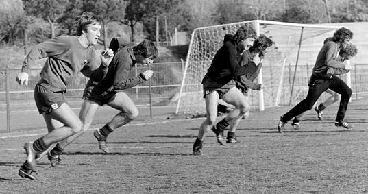 Players running