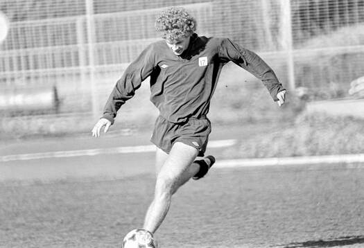 Tommy Caton at training