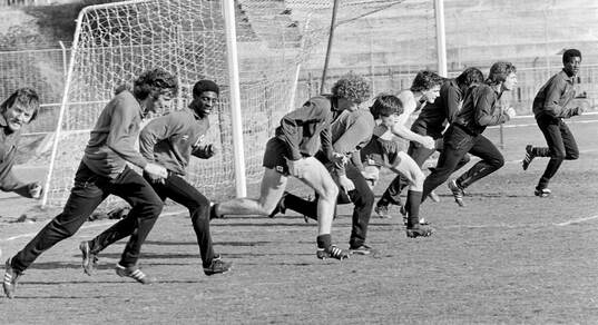 Players running