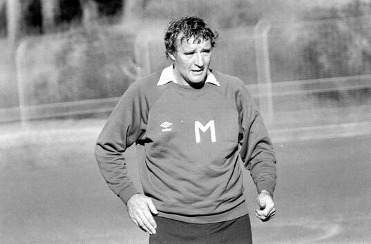 Manager Malcolm Allison at training