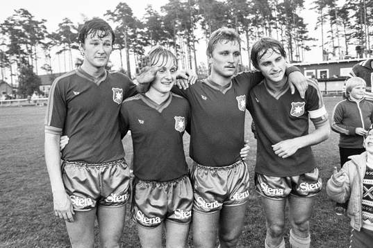 Örgrytes målskyttar Ulf Larsson, Gunnar Carlsson, Thomas