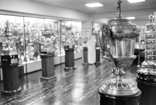 Real Madrids trophy room at Santiago Bernabeu stadium