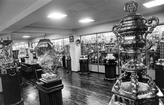Real Madrids trophy room at Santiago Bernabeu stadium