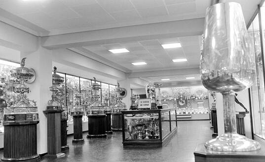 Real Madrids trophy room at Santiago Bernabeu stadium