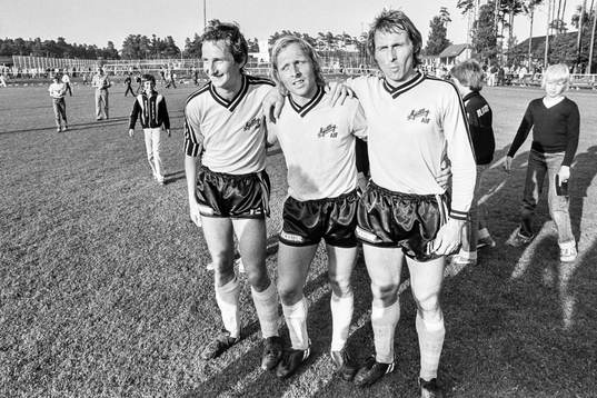 Mjällbys målskyttar Tommy Nordgren, Sven-Bertil Andersson
