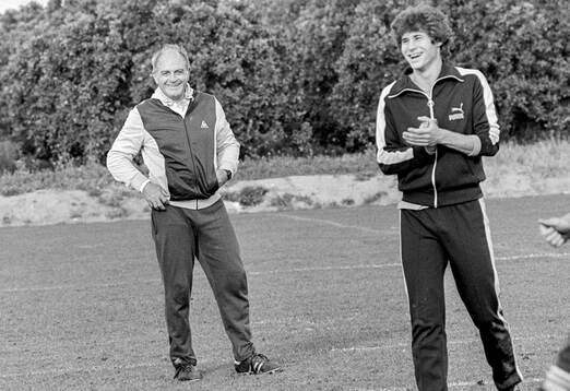 Manager Alfredo di Stefano leading a training session