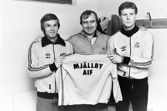 Anders Linderoth, Bo Nilsson, tränare och Hans Holmertz,