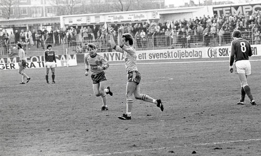 T.v Ingemar Erlandsson och Mats Nordgren, Sverige, jubel,
