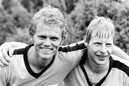 Hässleholms målskyttar Sven Bertilsson och Leif Nilsson