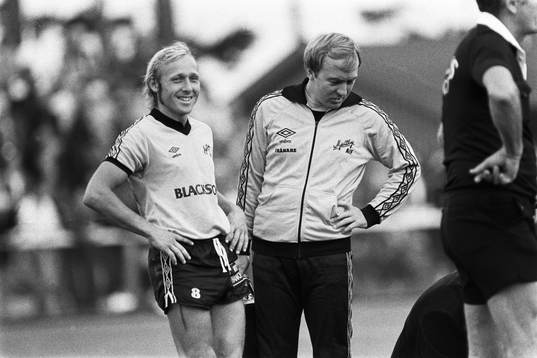 Sven-Bertil Andersson och Bo Nilsson, tränare i Mjällby