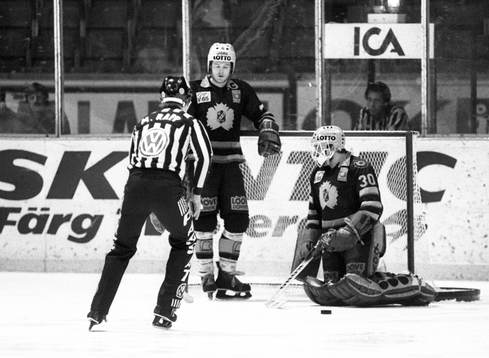 Skellefteås målvakt Mats Abrahamsson och Göran Lindblom