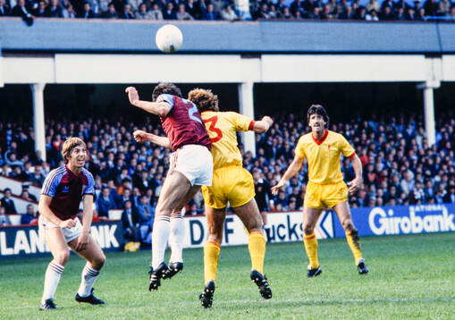 Geoff Pike and Ray Stewart of West Ham. Alan Kennedy and