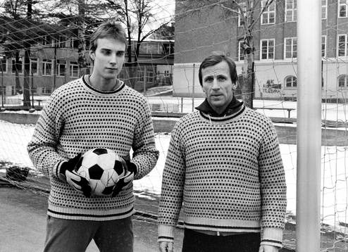 Bernt Ljung, målvakt och Rolf Zetterlund, tränare