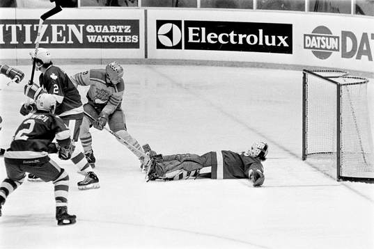 Peter Helander och Philippe Myre, målvakt i Kanada