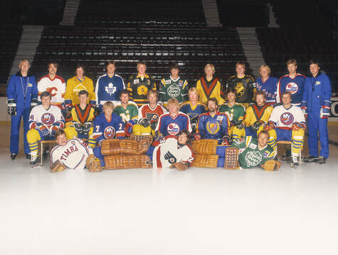 Players and team staff of Sweden pose for a photo with the