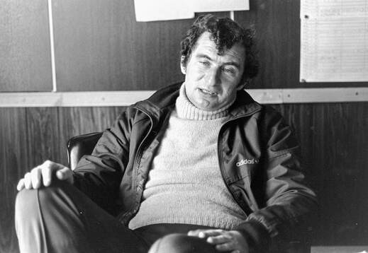 Manager David Pleat of Luton at his office
