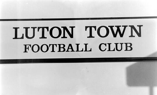 Luton Town FC sign outside home stadium Kenilworth Road