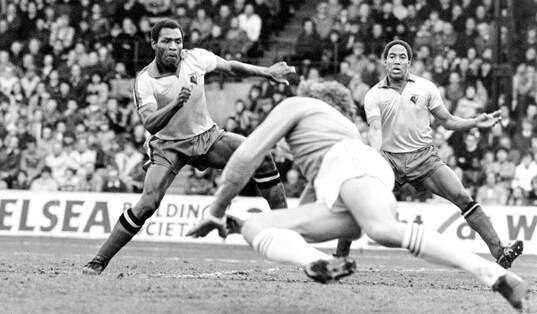 Watfords Luther Blissett and John Barnes against Palace