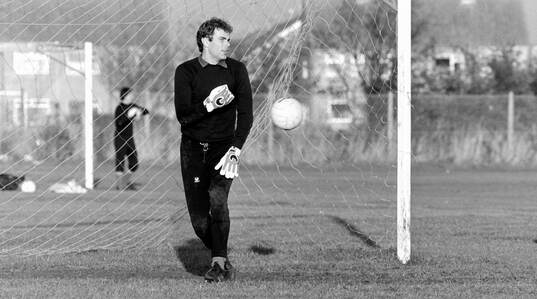 Goalkeeper Jan Möller at a training session